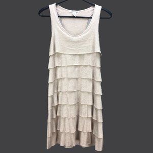 KENNETH COLE neutral metallic shimmer tiered dress -SZ S